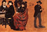 Ilya Repin Man and Woman at a Table,Two seated Women,Man Putting a Glove china oil painting reproduction